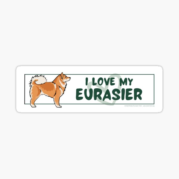 I Love My Eurasier - Red - Reverse Mask Sticker