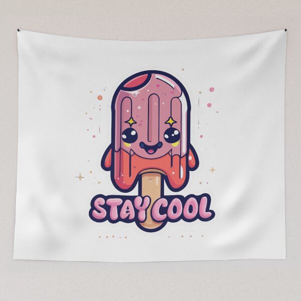 Item preview, Kawaii Popsicle 'Stay Cool' Cartoon Character designed and sold by NiftyWrx.
