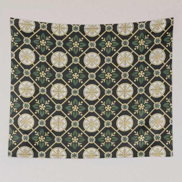 Item preview, Leaves And Crosses Tile Reproduction designed and sold by MadeByGeeClowes.
