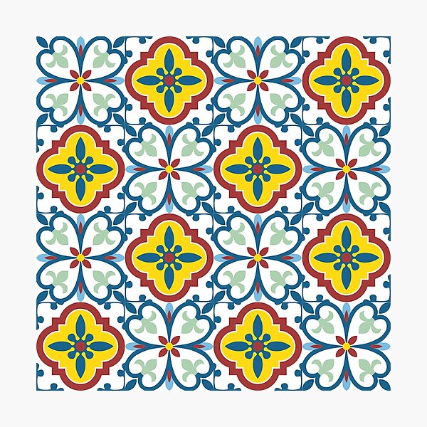 Spanish Clay Tiles Ornament Photographic Print