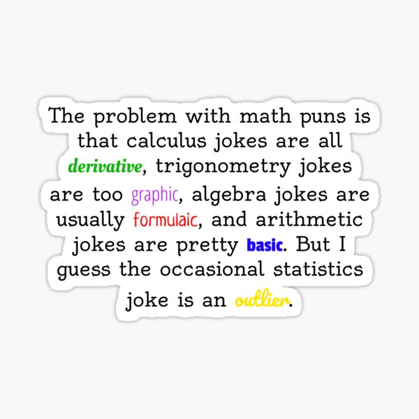 Maths Jokes Stickers Redbubble