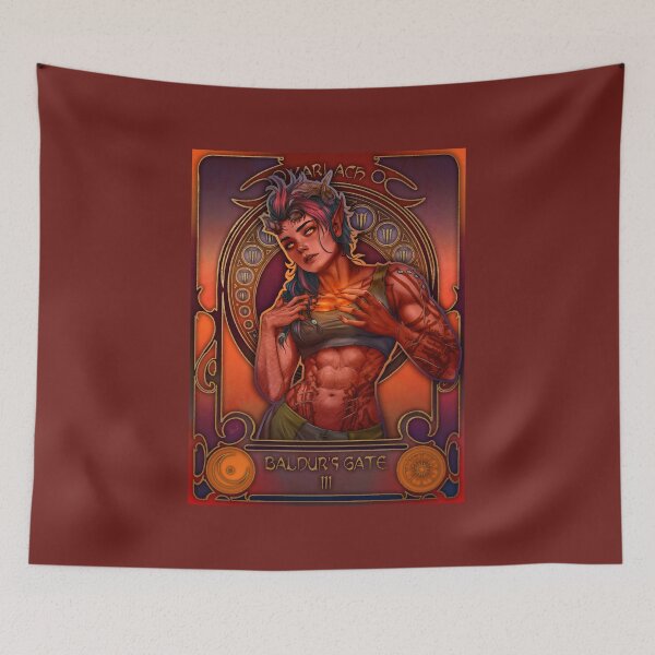 Item preview, Fanart: Karlach from Baldur's Gate in Art Nouveau style designed and sold by AlexaelArtworks.
