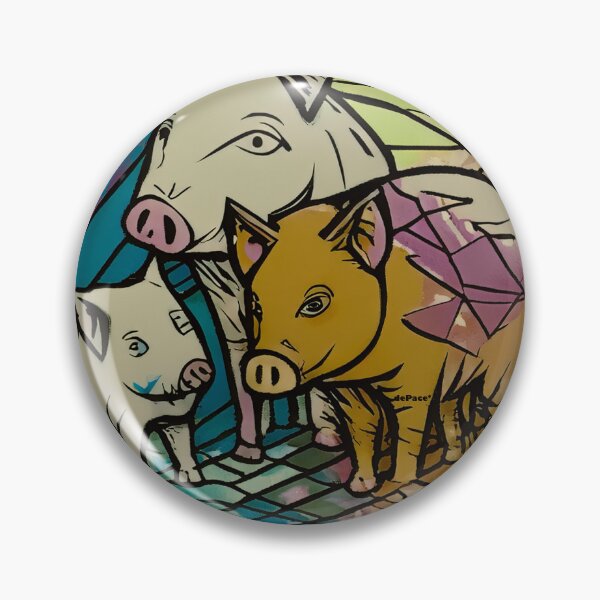 Item preview, Watercolor of Three Little Pigs - dePace' designed and sold by mrpropcake.