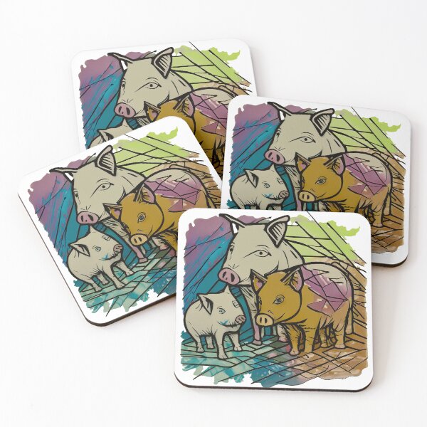 Item preview, Watercolor of Three Little Pigs - dePace' designed and sold by mrpropcake.
