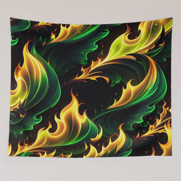 Item preview, Abstract Green Fire Pattern designed and sold by TheArtOfPat.