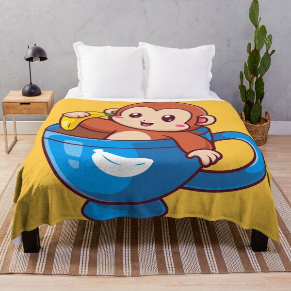 Item preview, Monkey's Morning Bliss: Cute Monkey with Banana Coffee designed and sold by hjian8219.