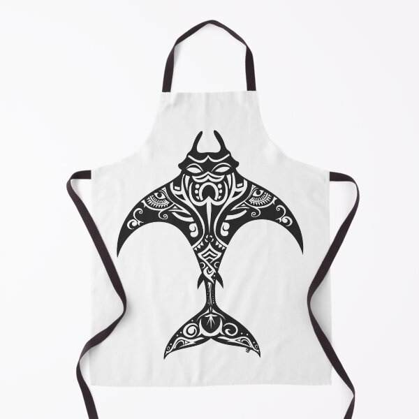 Item preview, tribal manta ray tattoo black and white pen and ink digital art designed and sold by kgcreation91.