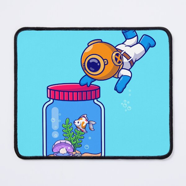 Item preview, Ocean in a Jar: Cute Diver with Fish designed and sold by hjian8219.