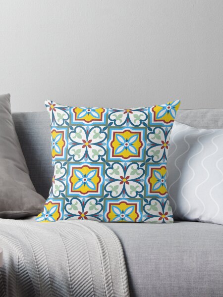 Spanish Clay Tiles Ornament Throw Pillow