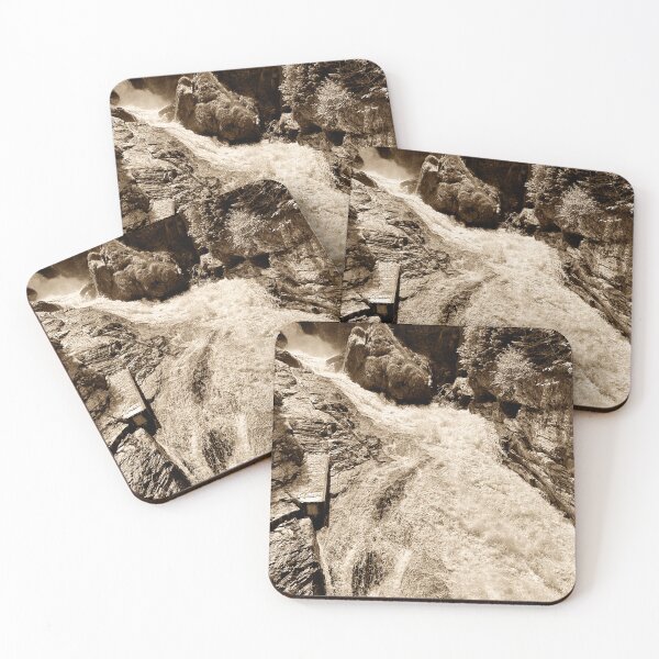 Item preview, An Alpine Waterfall in Sepia Tone designed and sold by Pamela Storch.