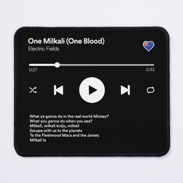 Artikelvorschau, One Milkali One Blood – Electric Fields – Eurovision 2024 Australien – Mediaplayer-Stil entworfen und verkauft von Vision-Tees.