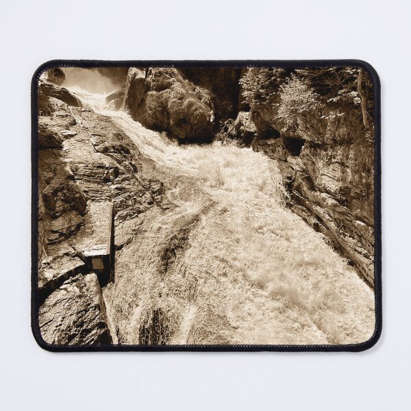 Item preview, An Alpine Waterfall in Sepia Tone designed and sold by Pamela Storch.
