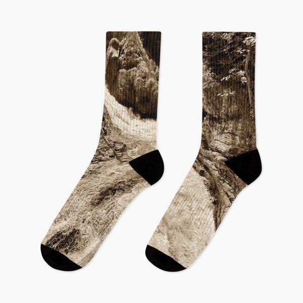Item preview, An Alpine Waterfall in Sepia Tone designed and sold by Pamela Storch.
