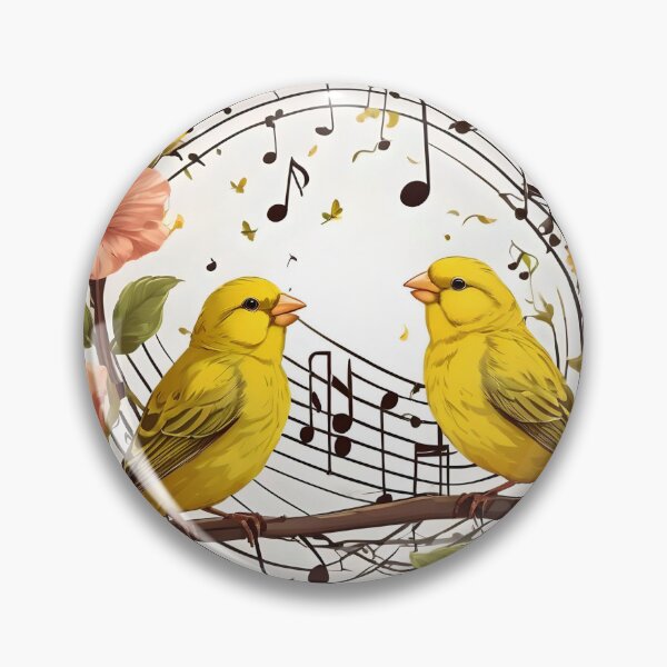 Item preview, Canaries chatting on a branch designed and sold by Ciervo Primavera.