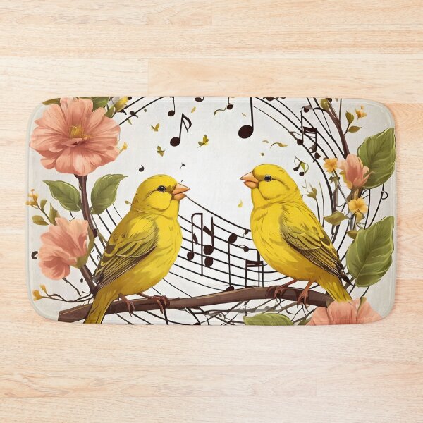 Item preview, Canaries chatting on a branch designed and sold by Ciervo Primavera.