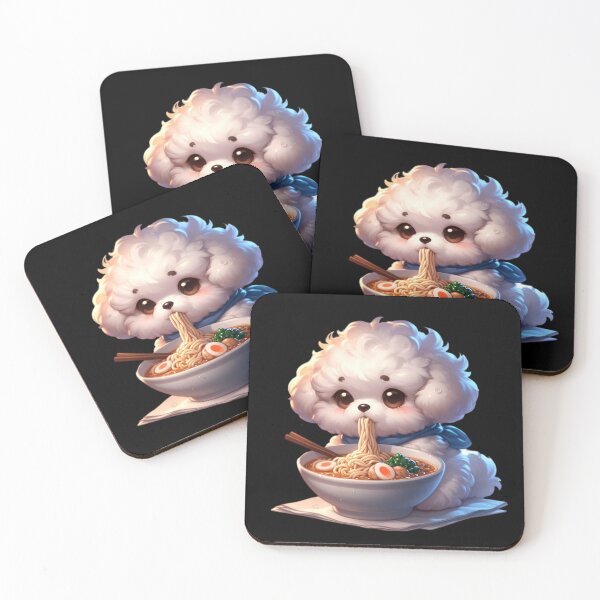 Item preview, Kawaii Puppy Eating Ramen 8 designed and sold by Totally4Ryo.