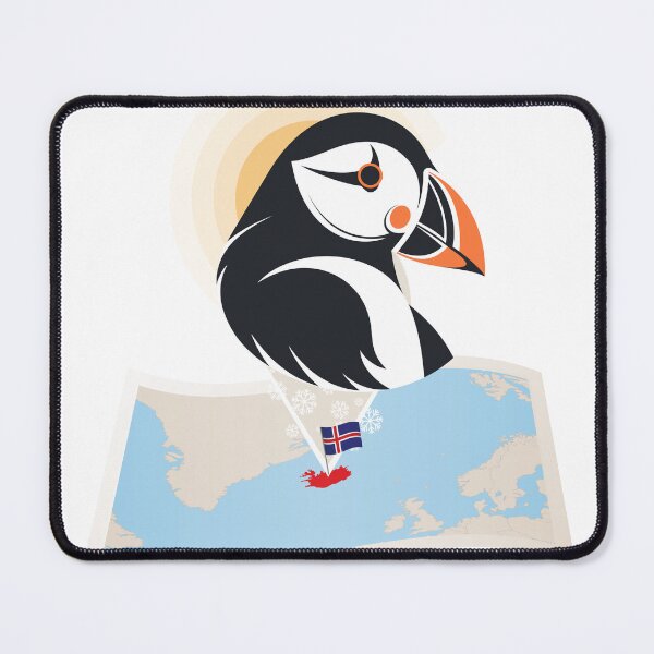 Item preview, Iceland Map & Flag with the beautiful Puffin designed and sold by AlmaBonitaStore.