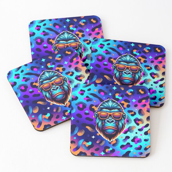 Item preview, Neon Safari: Cool Gorilla with Leopard Print Aura designed and sold by WickedAI.