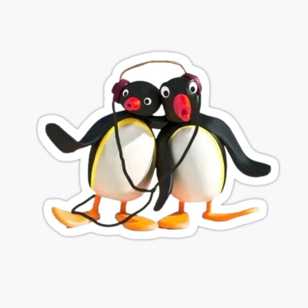 Vista previa del artículo con la obra «pingu escuchando música con su mejor amiga», diseñado y vendido por khumble.