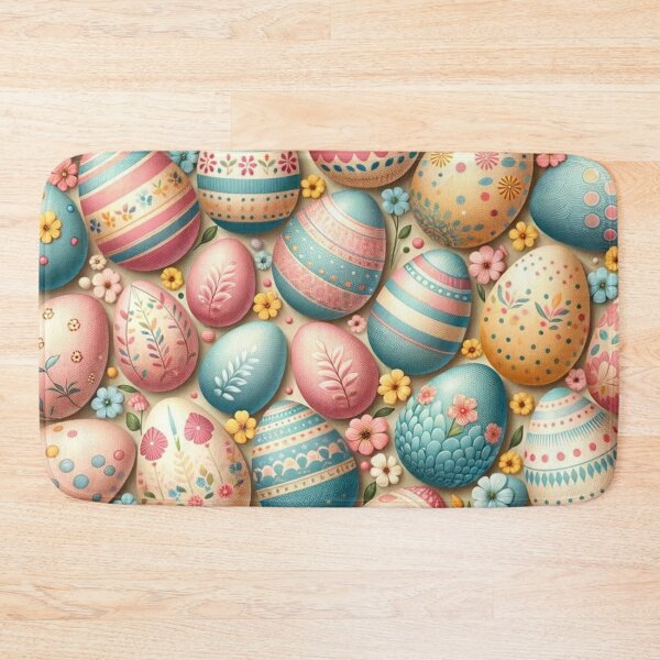 Item preview, Colored Easter Egg Pattern Print designed and sold by PinUpPizzazz.