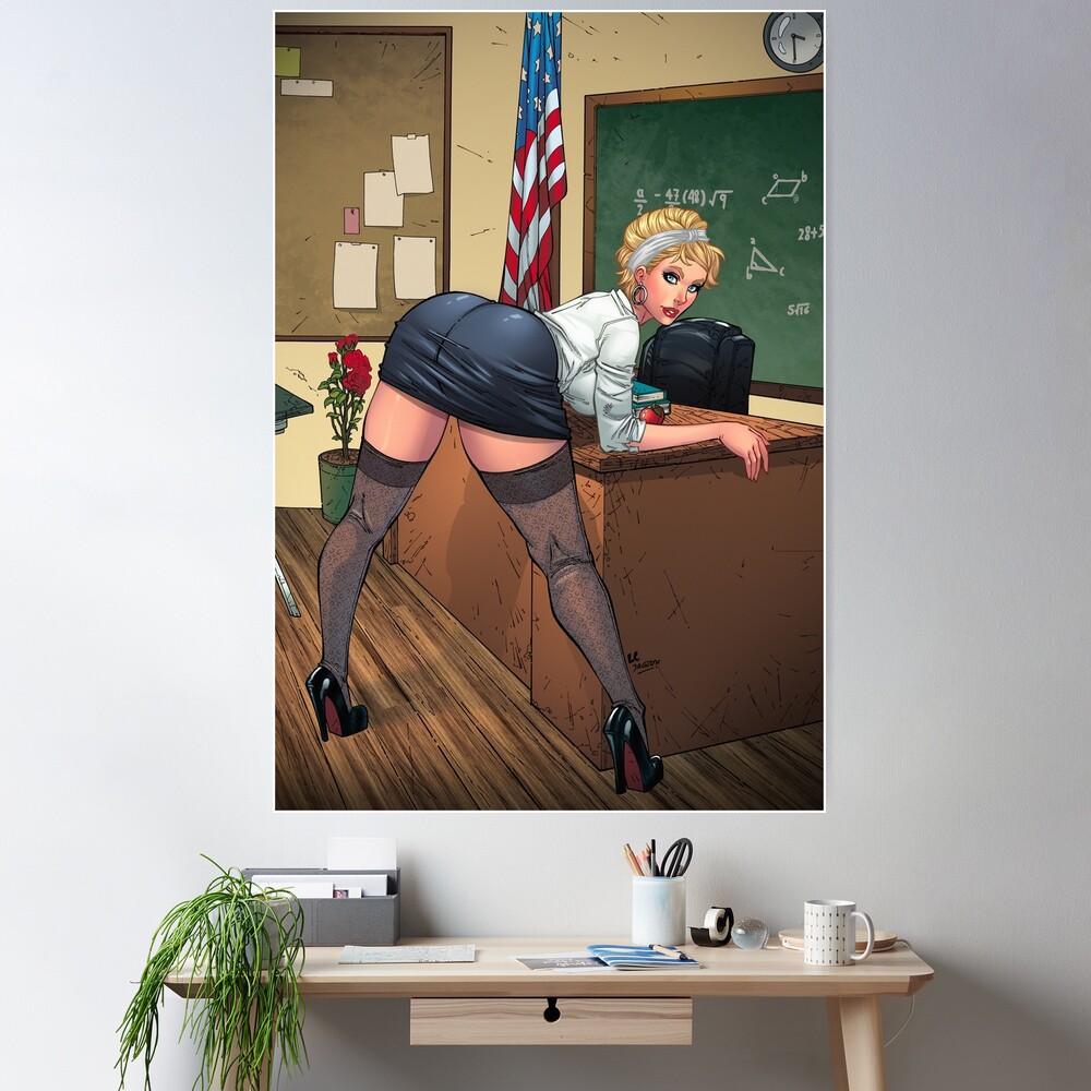 Sexy Blond Teacher Cheesecake Bending Over