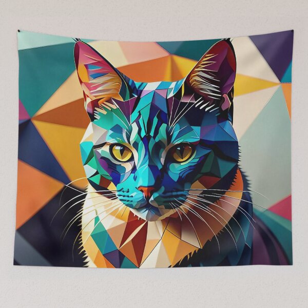 Artikelvorschau, Abstract Geometric Cat Art Pattern entworfen und verkauft von TheArtOfPat.