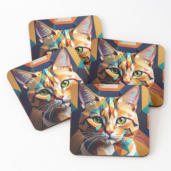 Artikelvorschau, Abstract Geometric Cat Art Pattern entworfen und verkauft von TheArtOfPat.