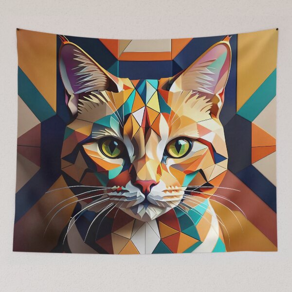 Artikelvorschau, Abstract Geometric Cat Art Pattern entworfen und verkauft von TheArtOfPat.