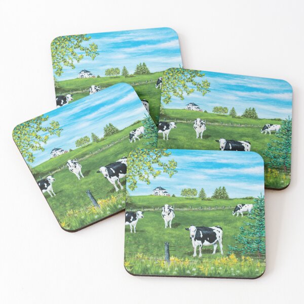 Item preview, Field of Cows Acrylic Painting designed and sold by M.E.Mackenzie Art.
