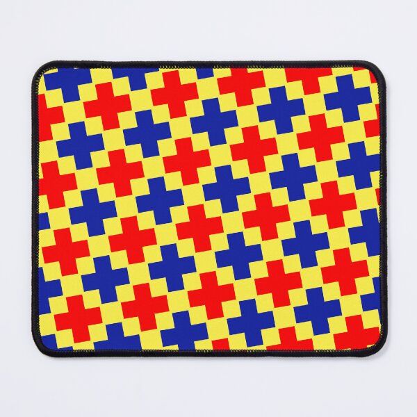 Item preview, Blue & Red Plus Alternating Symbols Yellow Prolific Pattern designed and sold by Alchemy-A-La-G.