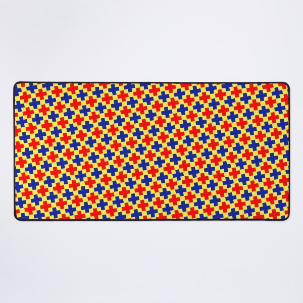 Item preview, Blue & Red Plus Alternating Symbols Yellow Prolific Pattern designed and sold by Alchemy-A-La-G.