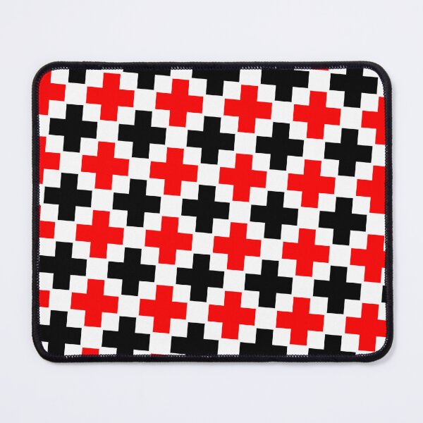 Item preview, Black & Red Plus Alternating Symbols White Prolific Pattern designed and sold by Alchemy-A-La-G.
