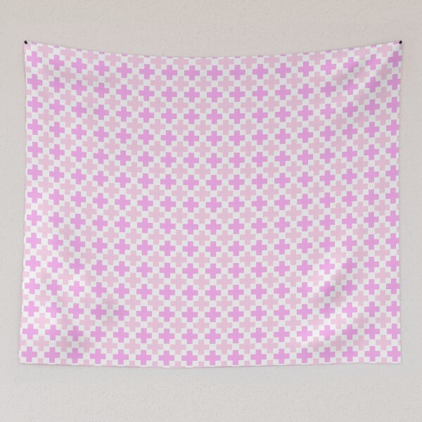 Item preview, Pink & Purple Plus Alternating Symbols White Prolific Pattern designed and sold by Alchemy-A-La-G.