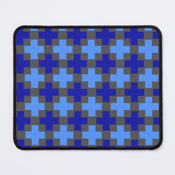 Item preview, Blue & Navy Plus Alternating Symbols Grey Prolific Pattern designed and sold by Alchemy-A-La-G.