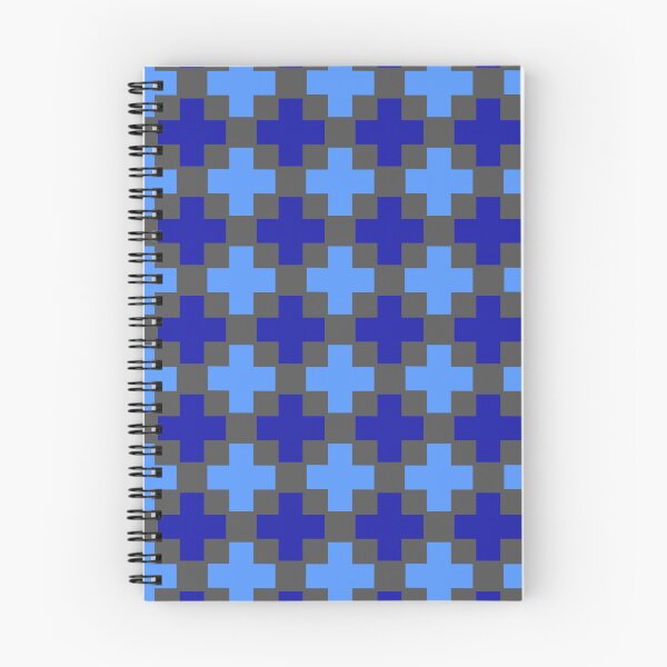 Item preview, Blue & Navy Plus Alternating Symbols Grey Prolific Pattern designed and sold by Alchemy-A-La-G.