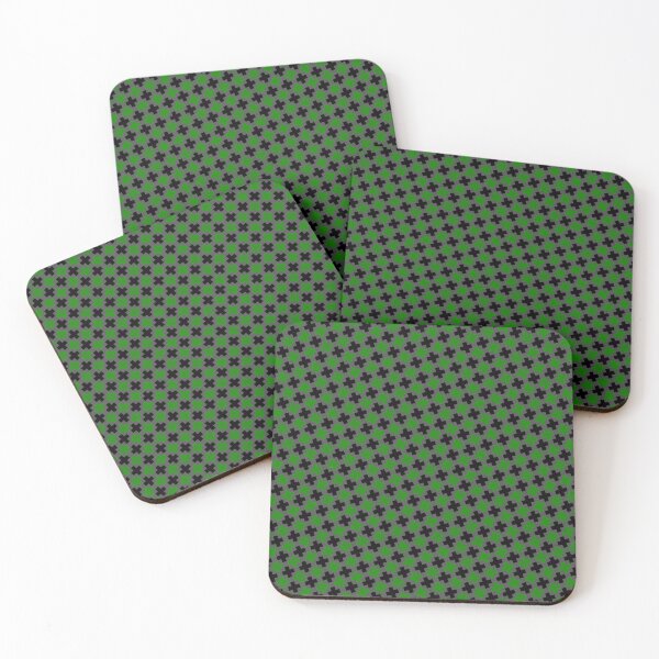 Item preview, Black & Green Plus Alternating Symbols Grey Prolific Pattern designed and sold by Alchemy-A-La-G.