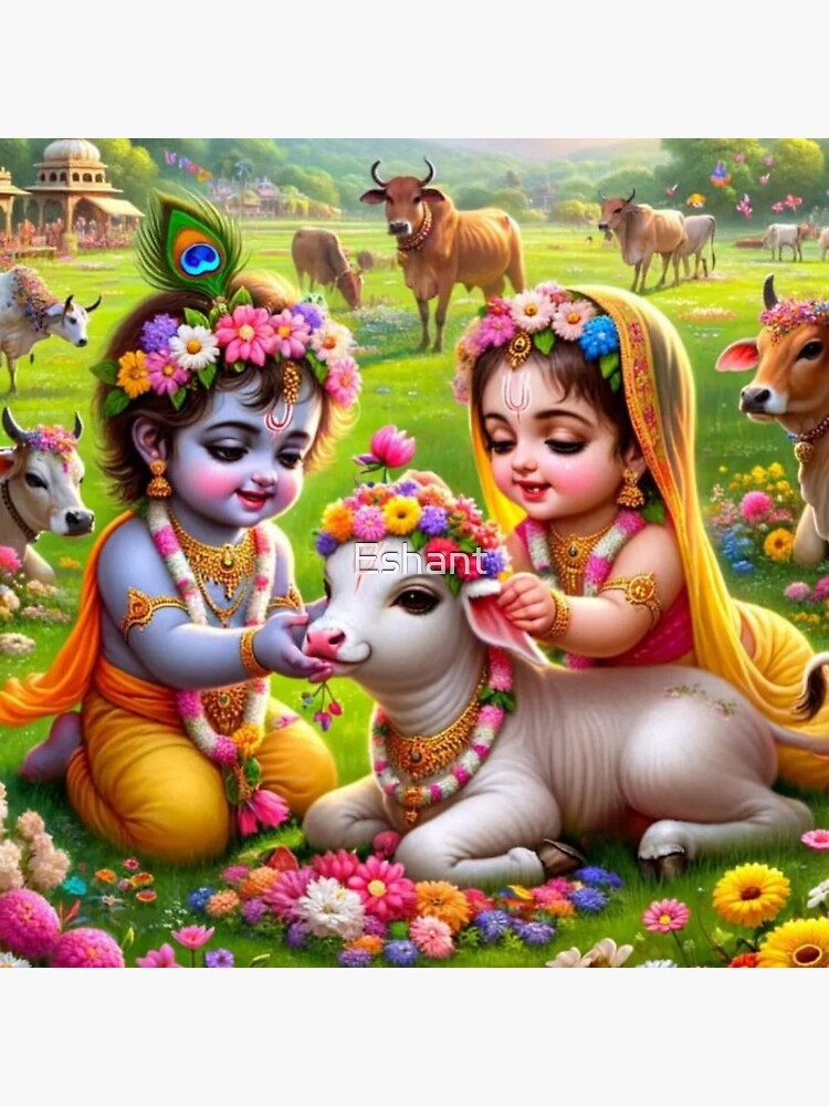 Radha Krishna cute Art Board Print for Sale by Eshant Redbubble
