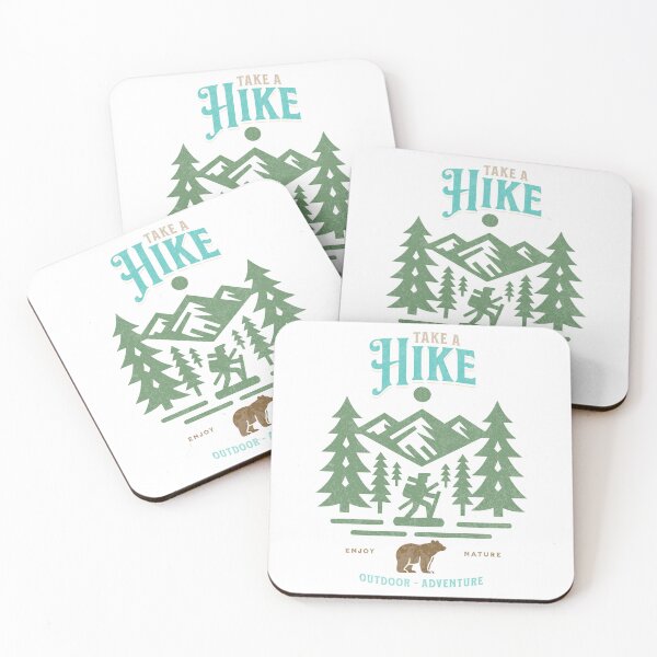 Item preview, Take a hike / Cool Retro Hiking Print designed and sold by Thehatinthecat.