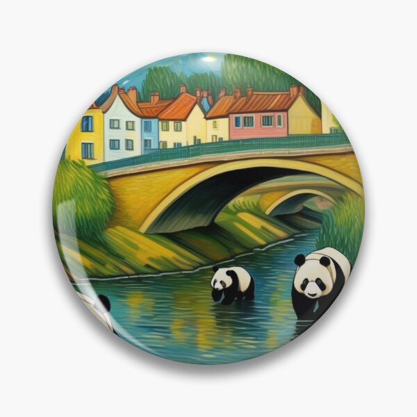 Item preview, Cute Panda Bear Family at the River Bend Zoo Pals designed and sold by sportsimpact.