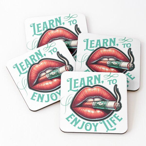 Item preview, Enjoy Life / Retro Lips Print designed and sold by Thehatinthecat.