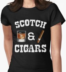 Scotch And Cigars Drinkers And Smokers Women's Fitted T-Shirt
