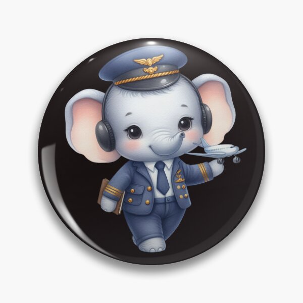 Item preview, Funny cartoon elephant pilot! designed and sold by fribabywonder.