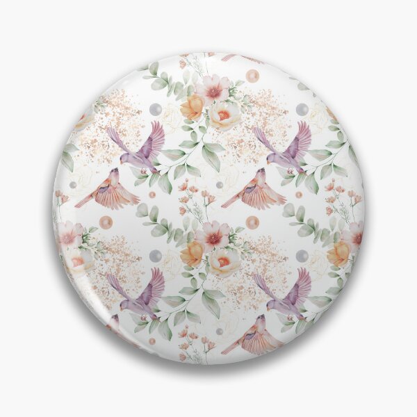 Item preview, Beautiful Spring Pattern, Lavender Birds, Peach Flowers designed and sold by Jaydee001.