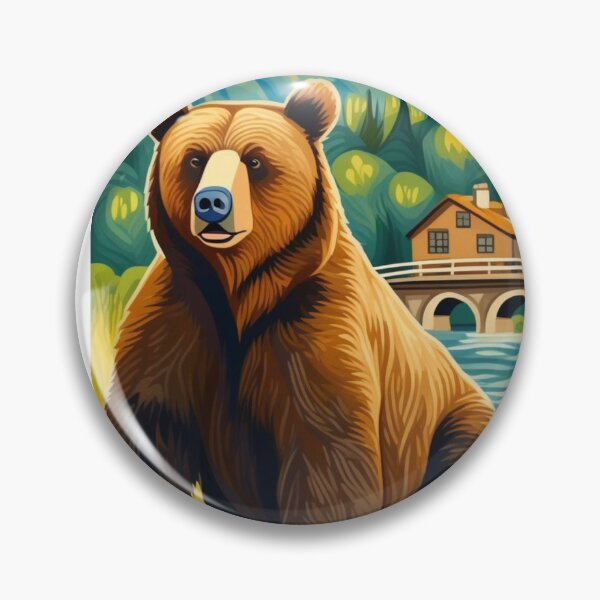 Item preview,  Cute Grizzly Bear Family Crossing River Bend designed and sold by sportsimpact.