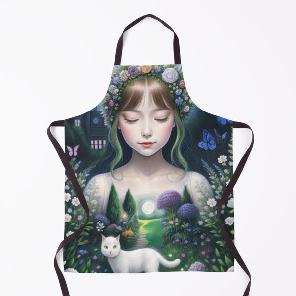 Item preview, Girl and Cat at the Magical Garden designed and sold by TheDarkWardrobe.