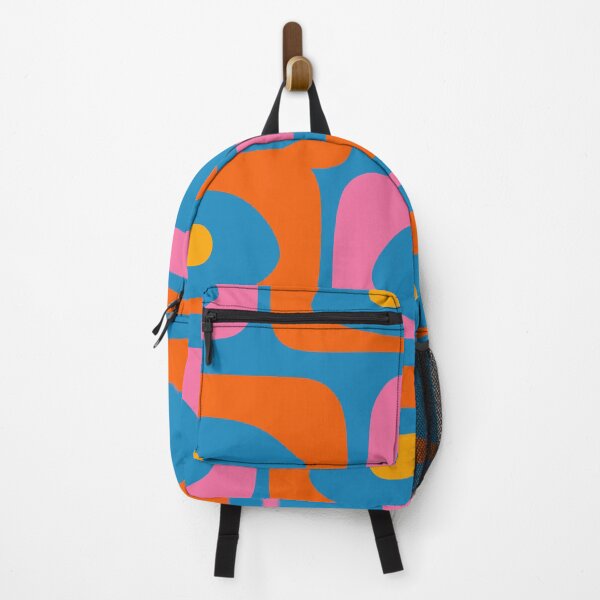 Item preview, Mid Century Modern Piquet Abstract Blue Orange Pink designed and sold by kierkegaard.