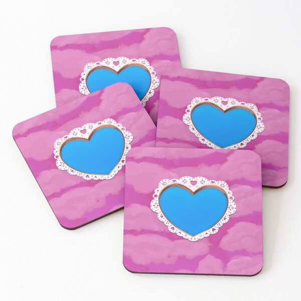 Item preview, Corazón de tapete sobre fondo de nube rosa designed and sold by imsmallfry.