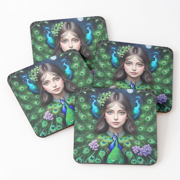 Item preview, Girl and Magical Peacock Garden designed and sold by TheDarkWardrobe.