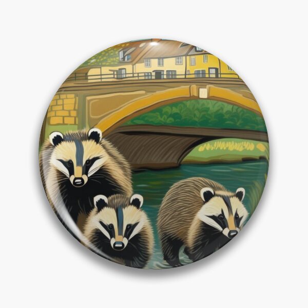 Item preview, Cute Badgers Family Crossing River Bend Zoo Pals designed and sold by sportsimpact.