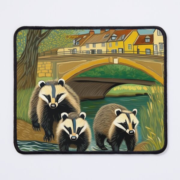 Item preview, Cute Badgers Family Crossing River Bend Zoo Pals designed and sold by sportsimpact.